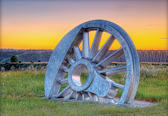 PHOTONews Reader's Gallery Spring 2011 Train Wheel Sculpture Patrick Kavanagh Lethbridge Alberta