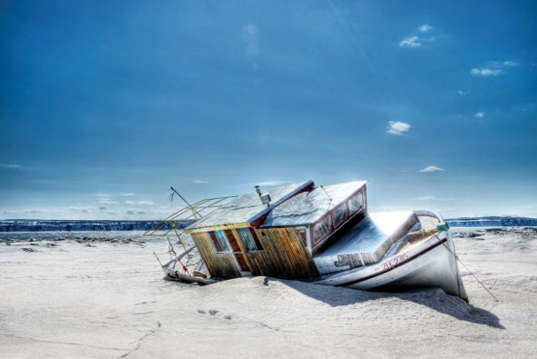 Winter Photography Boat Shore