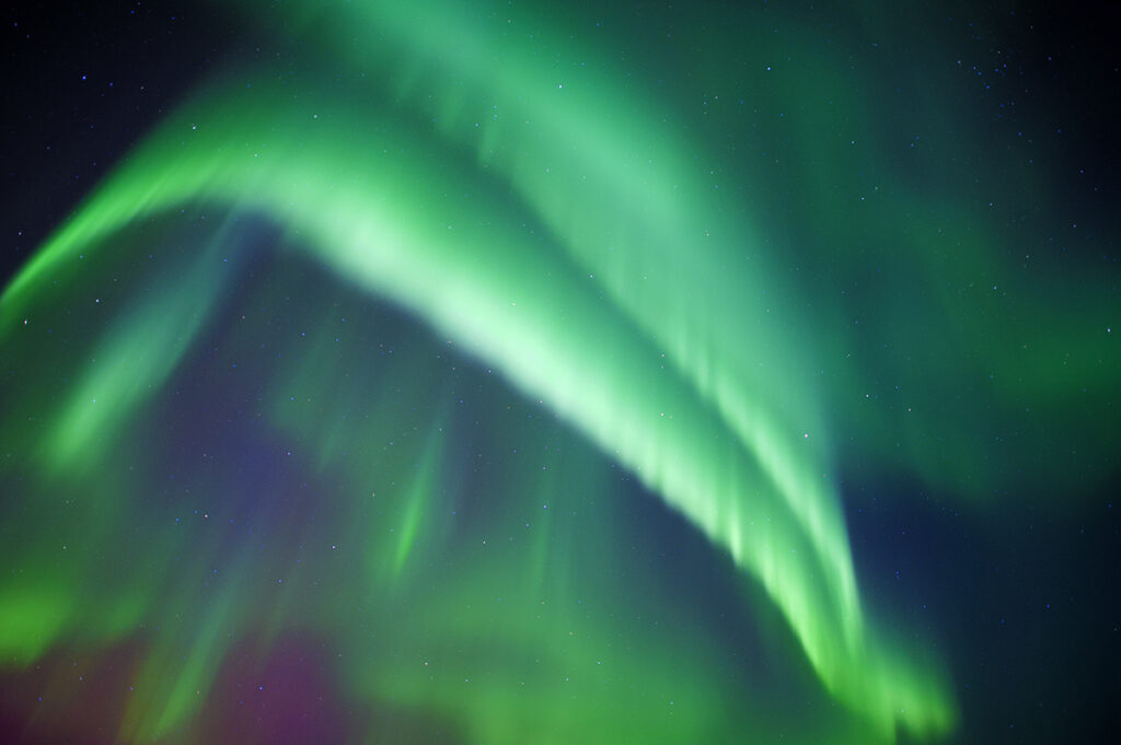 Aurora borealis (northern lights), boreal forest, Yellowknife environs, NWT, Canada