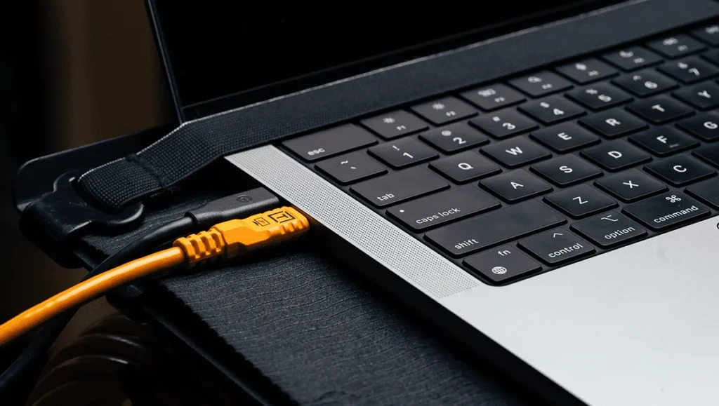 TetherPro Optima 10G USB-C, Straight to Right Angle Cable