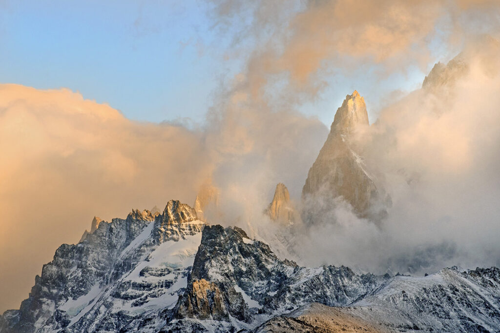 Sunrise on the Fitzroy Massif, Los Glaciares National Park, southern Argentina
