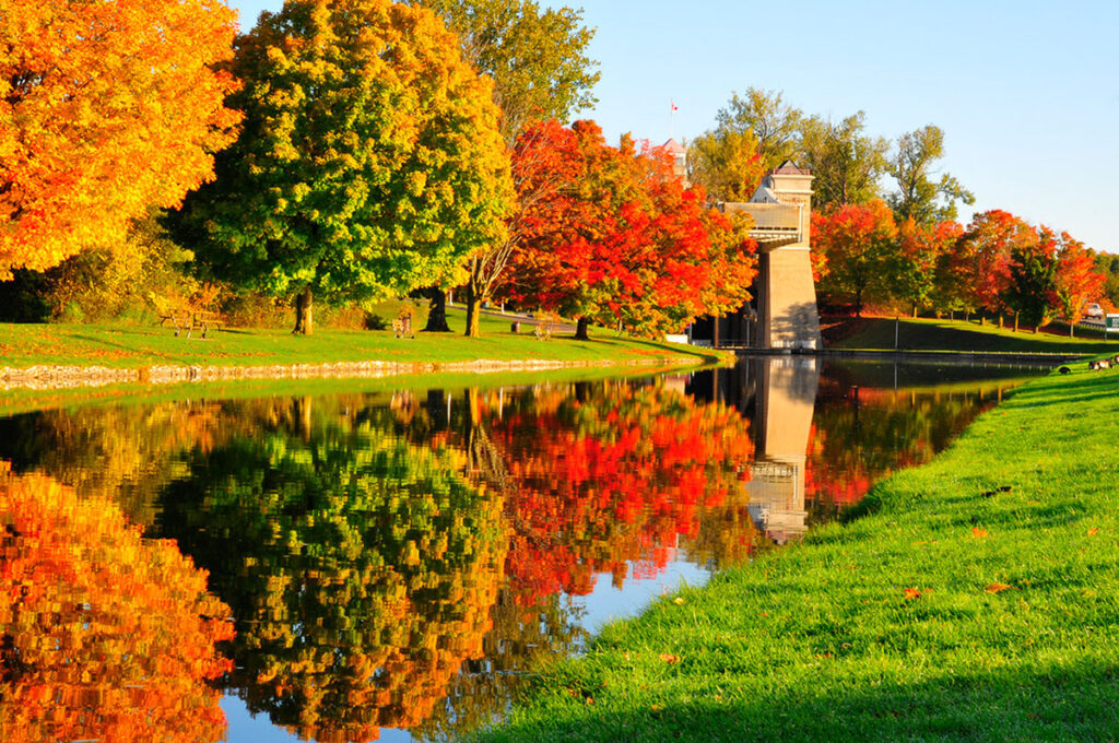 The Peterborough Lift Lock in the fall