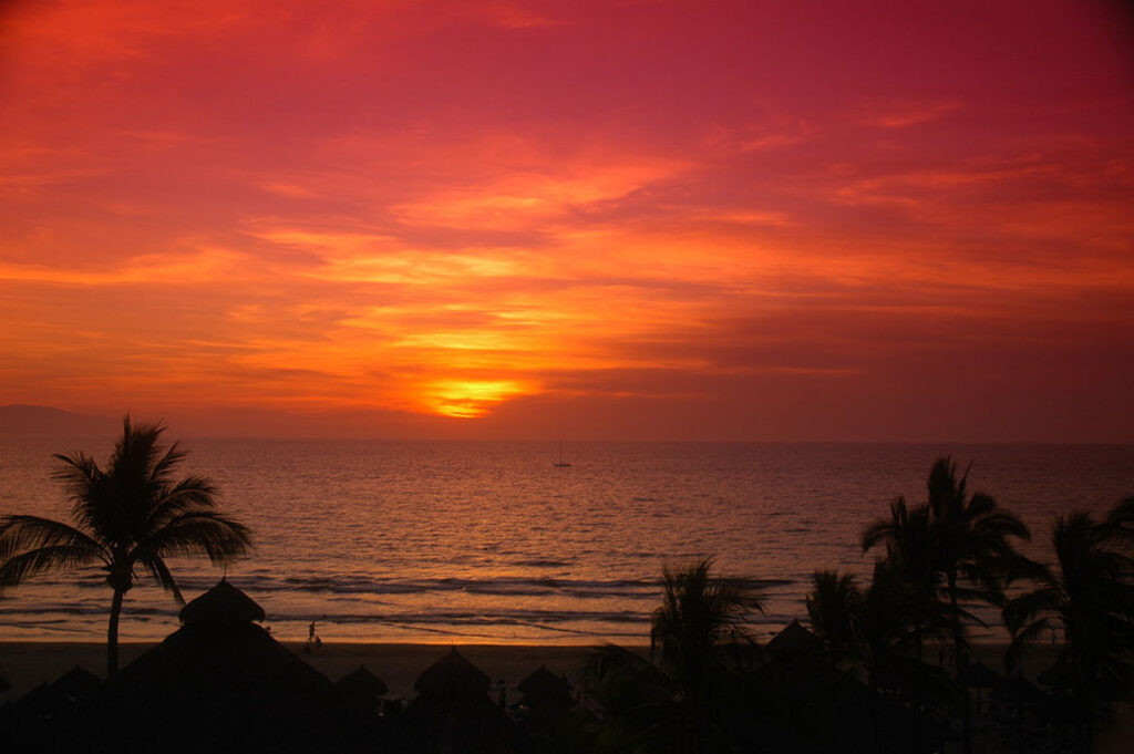 Sunset over the Pacific Ocean