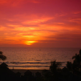 Sunset over the Pacific Ocean